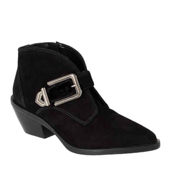 Vince Camuto Shoes - Vince Camuto Leather Nubuck Suede Ashena Western Bootie Black Size 9.5 NWT